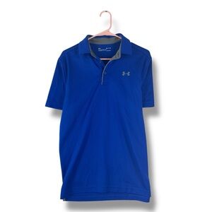 Mens Under Armour Polo Shirt Team Royal Blue Mens S Small